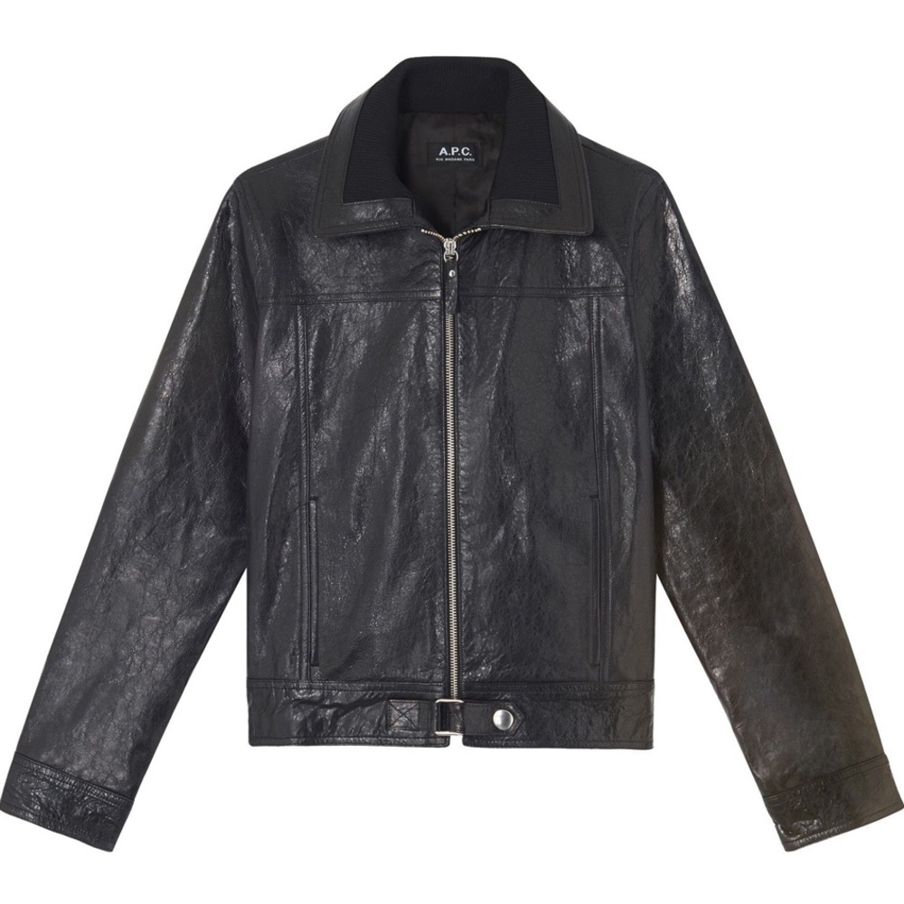 NWT A.P.C. Tosca black LEATHER JACKET size 38 Women’s